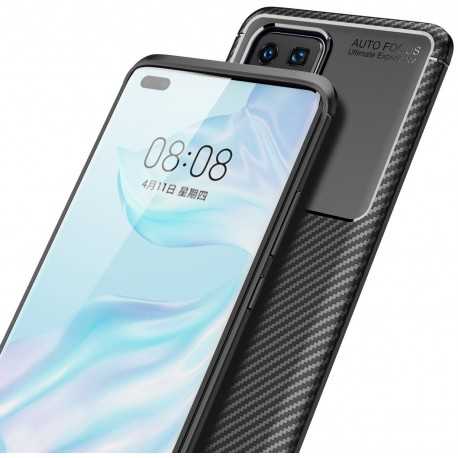 Huawei P40 Pro St&ouml;tt&aring;ligt Slimmat Skal FullCarbon V4-P40 Pro-Shockproof.se