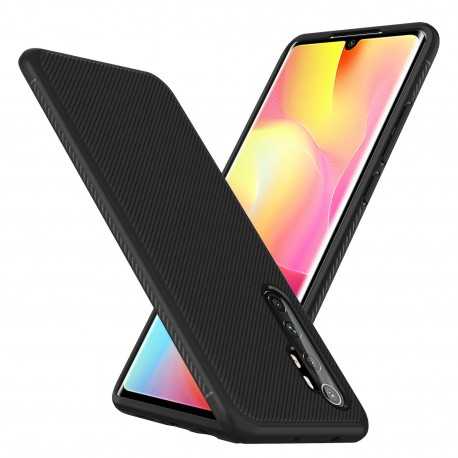 Xiaomi Mi Note 10 Lite Stilrent St&ouml;tt&aring;ligt Skal FullCarbon V3-Xiaomi Mi Note 10 Lite-Shockproof.se