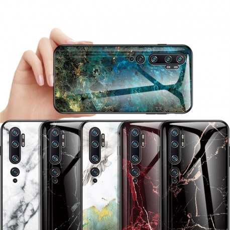 Xiaomi Mi 10 / Mi 10 Pro Marmorskal 9H H&auml;rdat Glas Baksida Glassback V2-Xiaomi Mi 10-Shockproof.se