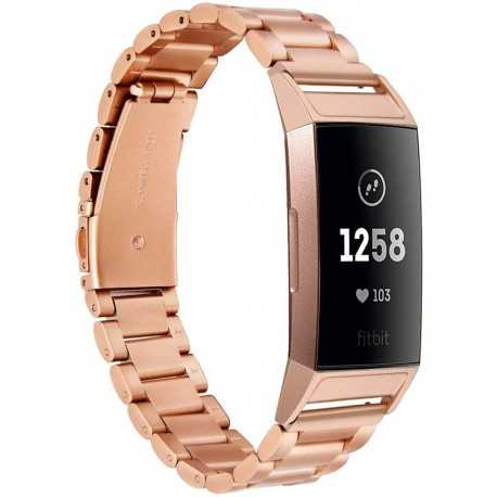 Metallarmband Fitbit Charge 4 Rosegold-Smartwatch-tillbeh&ouml;r-Shockproof.se