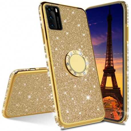 Samsung A41 St&ouml;td&auml;mpande Skal med Ringh&aring;llare Strass-Samsung A41-Shockproof.se