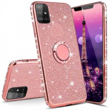 Samsung S20 St&ouml;td&auml;mpande Skal med Ringh&aring;llare Strass-Ringh&aring;llareStrass [U-SFZJ007]-Shockproof.se