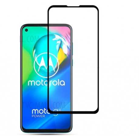 Motorola Moto G8 Power FullFrame H&auml;rdat glas 0.26mm 2.5D 9H-Motorola Moto G8 Power-Shockproof.se