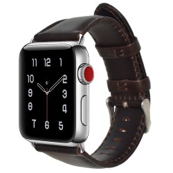 Apple Watch Series 6 44mm Stilren Läderarmband - Mörkbrun
