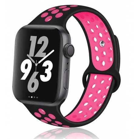 Apple Watch 42/44/45/49mm Stilren Sportarmband Runnr Svart/Rosa-Apple Watch 42mm-Shockproof.se