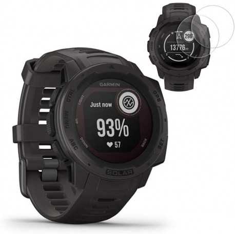 2-PACK Garmin Instinct Solar H&auml;rdat Glas 0.2mm 9H 2.5D-Garmin Instinct Solar-Shockproof.se
