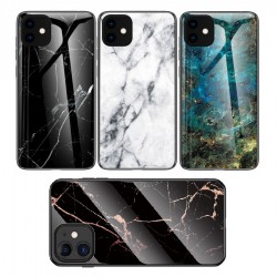 iPhone 12 / 12 Pro Marmorskal 9H Härdat Glas Baksida Glassback V2