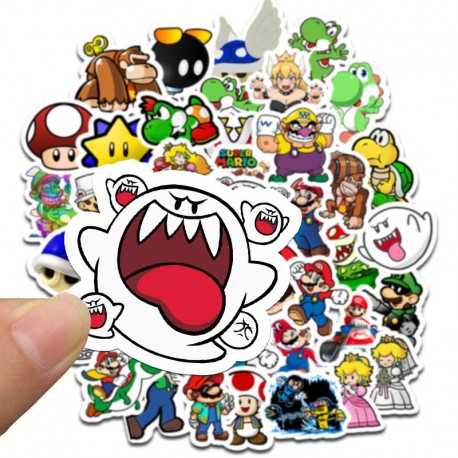 50-PACK Nintendo Super Mario Vattent&aring;liga Klisterm&auml;rken-Tiktok-Shockproof.se