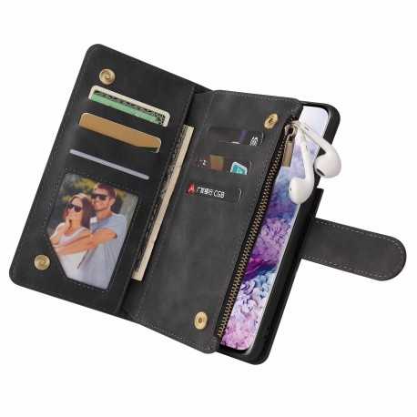Samsung S21 Plus Multifunktionellt Pl&aring;nboksfodral Zipper 8-Fack-Samsung S21 Plus-Shockproof.se