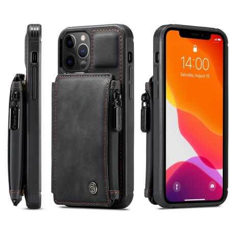 iPhone 12 Pro Skal Korth&aring;llare & Dragkedja 4-FACK CaseMe Flippr-iPhone 12 Pro-Shockproof.se