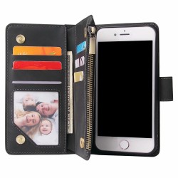 iPhone 7/8/SE (2020) Multifunktionellt Plånboksfodral Zipper 8-Fack