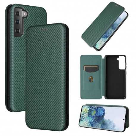 Samsung S21 Plus Flipfodral Kortfack CarbonDreams Gr&ouml;n-Samsung S21 Plus-Shockproof.se