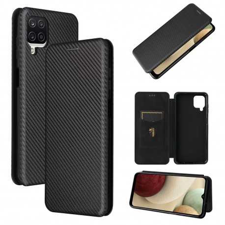 Samsung A12 Flipfodral Kortfack CarbonDreams-Samsung A12-Shockproof.se