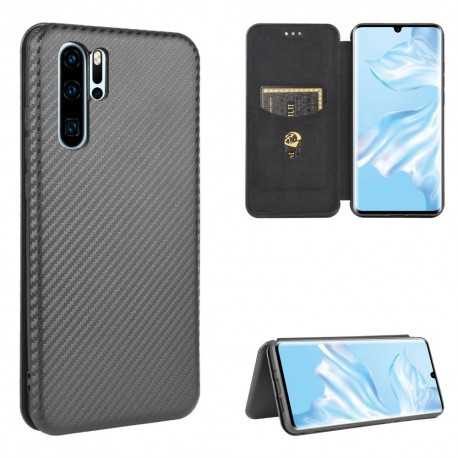 Huawei P30 Pro Flipfodral Kortfack CarbonDreams-P30 Pro-Shockproof.se