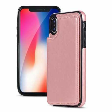 iPhone XS Max St&ouml;tt&aring;ligt Skal Korth&aring;llare 3-FACK Flippr Rosenguld-iPhone XS Max-Shockproof.se