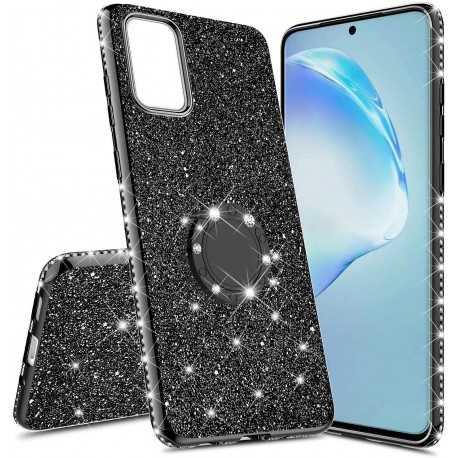 Samsung A72 4G/5G St&ouml;td&auml;mpande Skal med Ringh&aring;llare Strass-Samsung A72 4G/5G-Shockproof.se