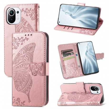 Xiaomi Mi 11 Pl&aring;nboksfodral PU-L&auml;der 4-FACK Motiv Fj&auml;ril-Xiaomi Mi 11-Shockproof.se