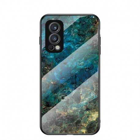 OnePlus Nord 2 5G Marmorskal 9H H&auml;rdat Glas Baksida Glassback V2-OnePlus Nord 2 5G-Shockproof.se