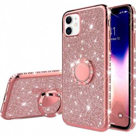 iPhone 13 Mini St&ouml;td&auml;mpande Skal med Ringh&aring;llare Strass-iPhone 13 Mini-Shockproof.se