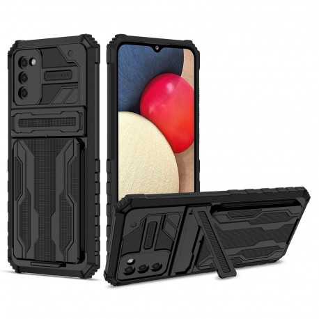 Samsung A02s St&ouml;tt&aring;ligt Skal Kickstand & Kortfack ThinArmor V3-Samsung A02s -Shockproof.se