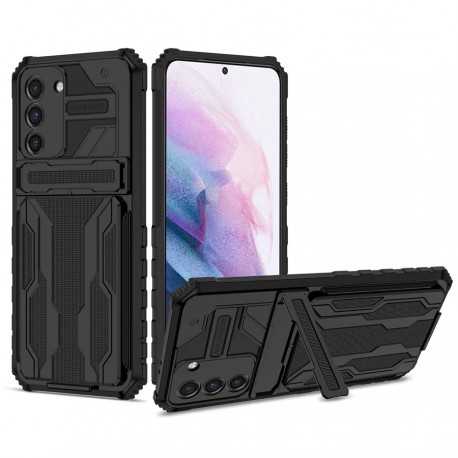 Samsung S21 FE St&ouml;tt&aring;ligt Skal Kickstand & Kortfack ThinArmor V3-Samsung S21 FE-Shockproof.se