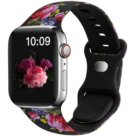 Apple Watch 38mm / 40mm / 41mm Trendigt Premium Armband Floral-Smartwatch-tillbeh&ouml;r-Shockproof.se