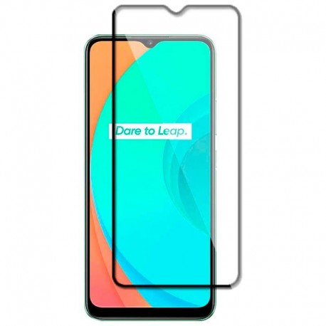 Realme C11 H&auml;rdat Glas 0.26mm 9H Fullframe-Realme C11-Shockproof.se