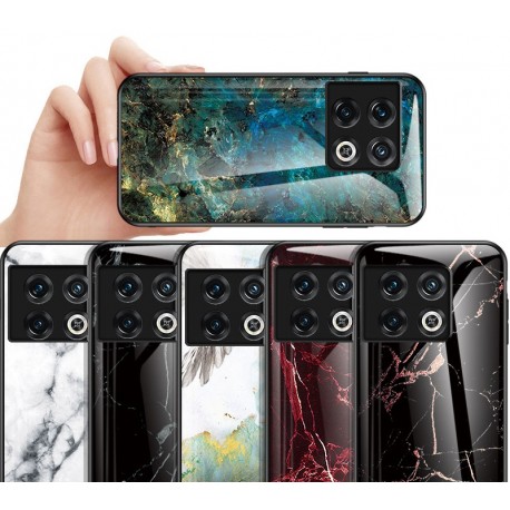 OnePlus 10 Pro Marmorskal 9H H&auml;rdat Glas Baksida Glassback V2-OnePlus 10 Pro-Shockproof.se