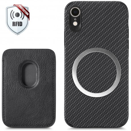 iPhone XR Stöttåligt skal med Magnetisk Korthållare Magsafe RFID-iPhone XR-Shockproof.se