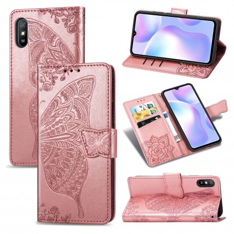 Xiaomi Redmi 9A Pl&aring;nboksfodral PU-L&auml;der 4-FACK Motiv Fj&auml;ril-Xiaomi Redmi 9A-Shockproof.se
