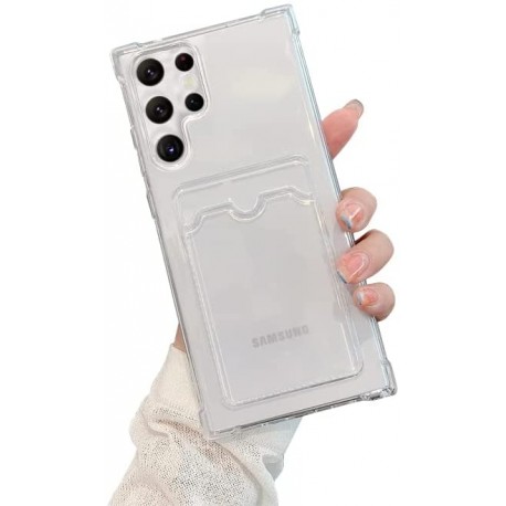 St&ouml;tt&aring;ligt Skal med Kortfack F&ouml;rst&auml;rkta H&ouml;rn Samsung S22 Ultra-Samsung S22 Ultra-Shockproof.se