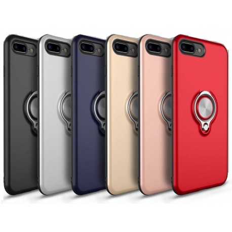 iPhone 5/5S/SE St&ouml;tt&aring;ligt Mattsvart Skal med Ringh&aring;llare-iPhone 5/5S/SE-Shockproof.se