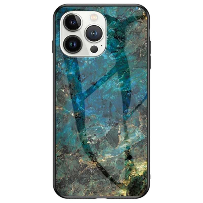 iPhone 14 Pro Max Marmorskal 9H Härdat Glas Baksida Glassback V2