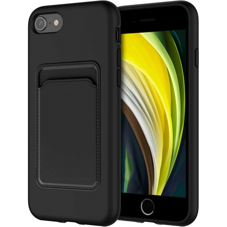 iPhone 7 / 8 / SE (2020 & 2022) Gummibelagd St&ouml;tt&aring;ligt Skal med Kortfack Liquid-iPhone SE 2022-Shockproof.se