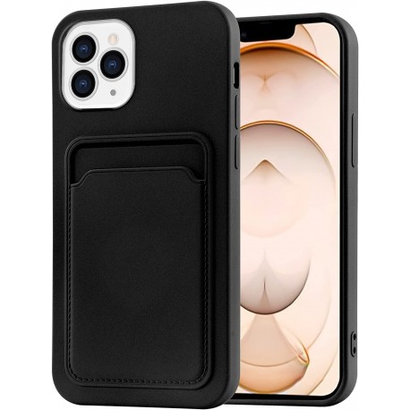 iPhone 13 Pro Max Gummibelagd St&ouml;tt&aring;ligt Skal med Kortfack Liquid-iPhone 13 Pro Max-Shockproof.se