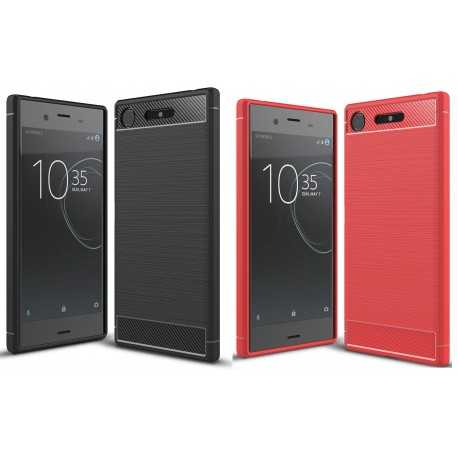 XZ1 Compact St&ouml;tt&aring;ligt St&ouml;td&auml;mpande Skal SlimCarbon-Xperia XZ1 Compact-Shockproof.se