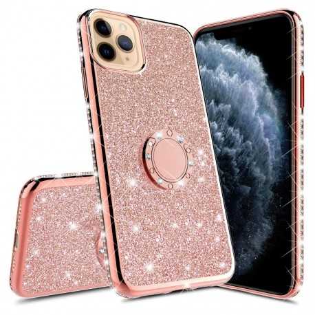 iPhone 13 Pro Max St&ouml;td&auml;mpande Skal med Ringh&aring;llare Strass-iPhone 13 Pro Max-Shockproof.se