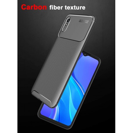 Redmi 9A St&ouml;tt&aring;ligt Slimmat Skal FullCarbon V4-Xiaomi Redmi 9A-Shockproof.se