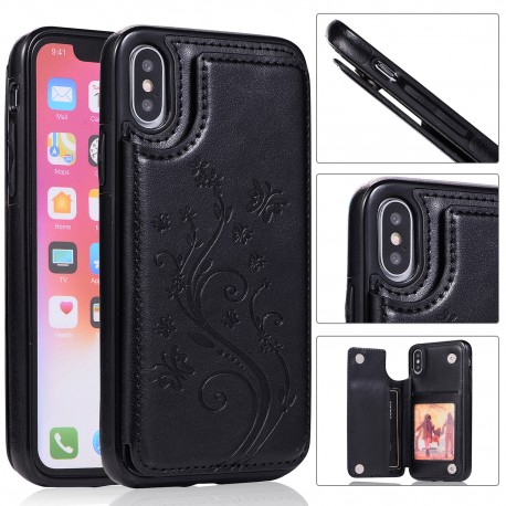 iPhone X / XS St&ouml;tt&aring;ligt Skal Korth&aring;llare 3-FACK Flippr V2 Svart-iPhone XS-Shockproof.se