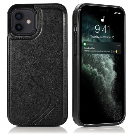 iPhone 12 Mini St&ouml;tt&aring;ligt Skal Korth&aring;llare 3-FACK Flippr V2 Svart-iPhone 12 Mini-Shockproof.se