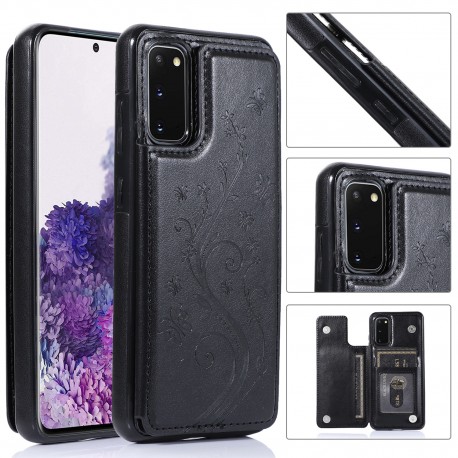 Samsung S20 Plus St&ouml;tt&aring;ligt Skal Korth&aring;llare 3-FACK Flippr V2 Svart-Samsung S20 Plus-Shockproof.se