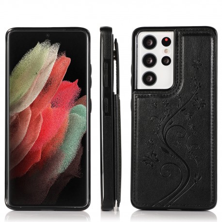 Samsung S21 Ultra St&ouml;tt&aring;ligt Skal Korth&aring;llare 3-FACK Flippr V2 Svart-Samsung S21 Ultra-Shockproof.se