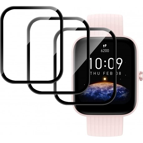 [2-PACK] Amazfit Bip 3 / 3 Pro H&auml;rdat Glas FullFrame 3D 0.2mm 9H-Amazfit Bip 3-Shockproof.se