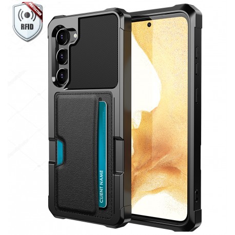 Samsung S23 St&ouml;tt&aring;ligt Skal med Kortfack Solid V2 RFID-Samsung S23-Shockproof.se