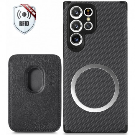 Samsung S23 Ultra St&ouml;tt&aring;ligt skal med Magnetisk Korth&aring;llare Magsafe RFID-Samsung S23 Ultra-Shockproof.se