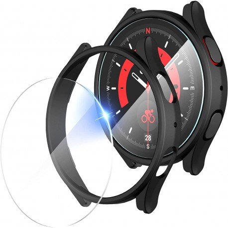 Helt&auml;ckande Skal Samsung Galaxy Watch 5 Pro 9H H&auml;rdat Glas-Galaxy Watch 5 Pro 45mm-Shockproof.se
