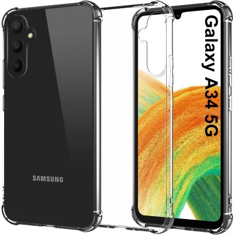 Samsung A34 5G St&ouml;tt&aring;ligt Skal med F&ouml;rst&auml;rkta H&ouml;rn-Samsung A34 5G-Shockproof.se