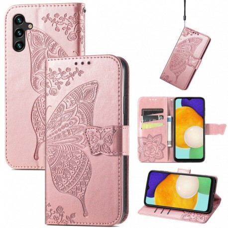 Samsung A34 5G Pl&aring;nboksfodral PU-L&auml;der 4-FACK Motiv Fj&auml;ril-Samsung A34 5G-Shockproof.se