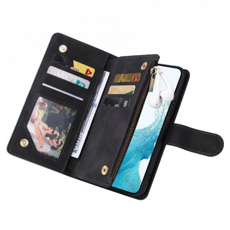 Samsung A14 5G/4G Multifunktionellt Pl&aring;nboksfodral Zipper 8-Fack-Samsung A14 4G / 5G-Shockproof.se