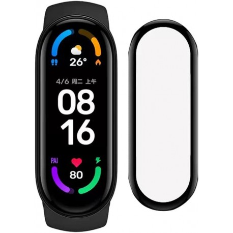 2-PACK Xiaomi Mi Band 7 / 7 NFC FullFrame 3D H&auml;rdat Glas 0.2mm 9H-Xiaomi Mi Band 6-Shockproof.se